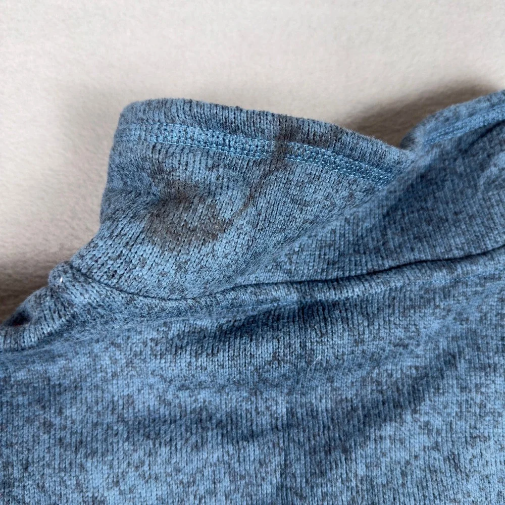 North Face Gordon Lyons Quarter Zip Sweater Fleece Pullover Mens L Blue Heather